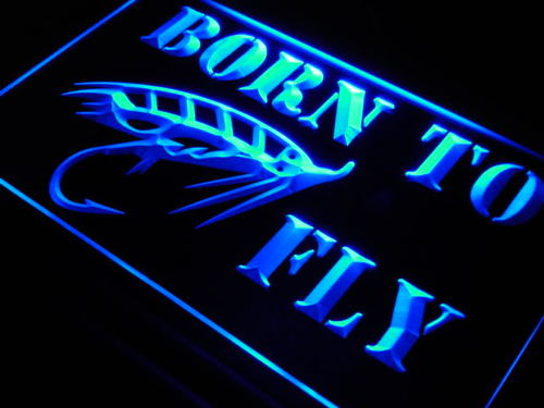 Fishing Born to Fly Lure Fish Neon Light Sign